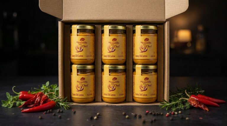 Box XXL con 6 vasetti di crema piccante Cashew Picantillo dello Chef