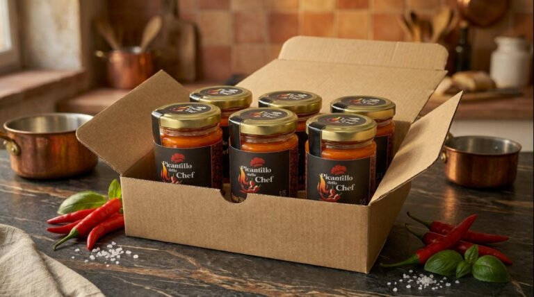 Box XXL con 6 vasetti di crema piccante Cayenne Media Picantillo dello Chef